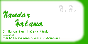 nandor halama business card